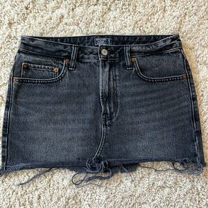 Black Denim Mini Skirt